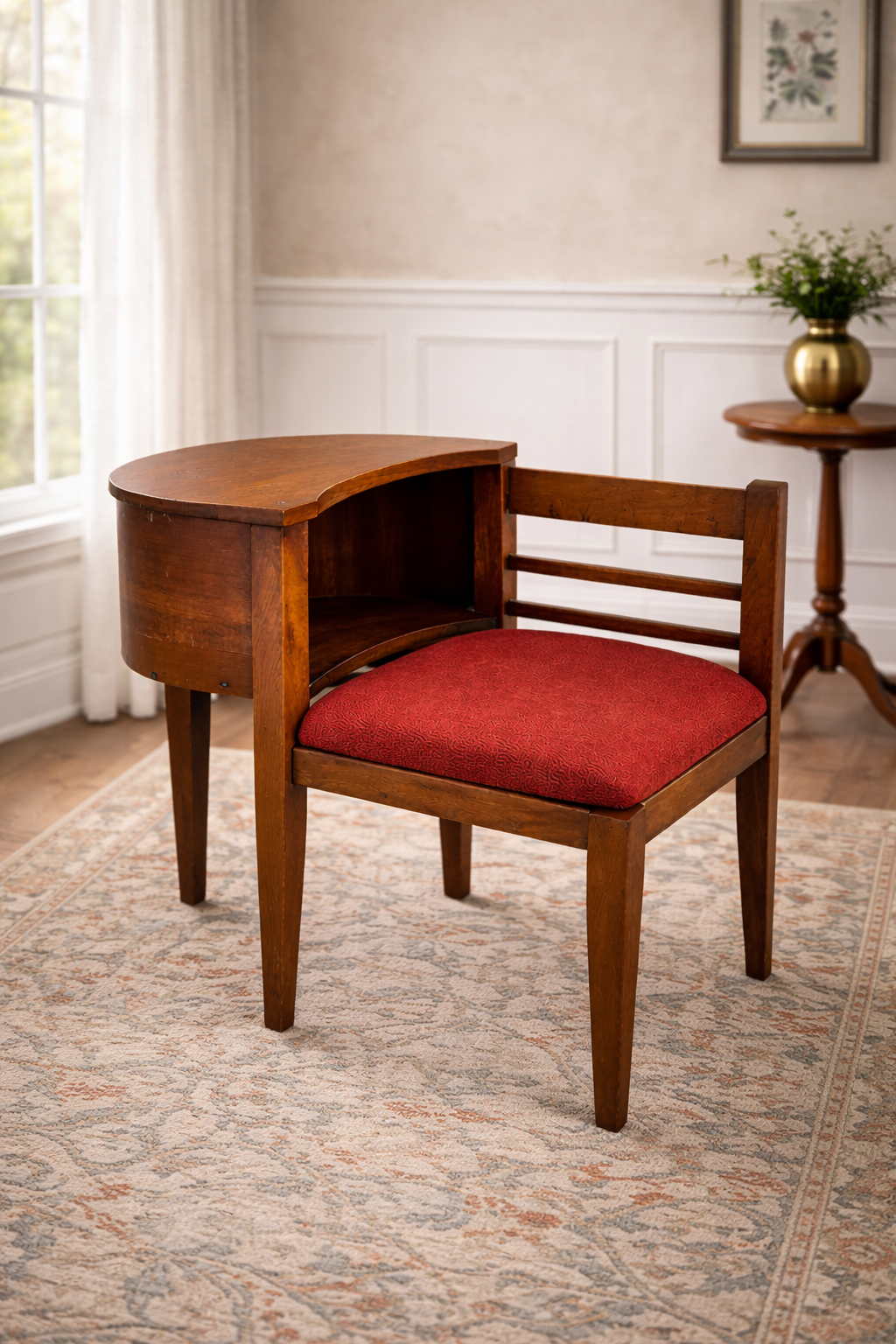 Vintage Solid Wood Telephone Chair